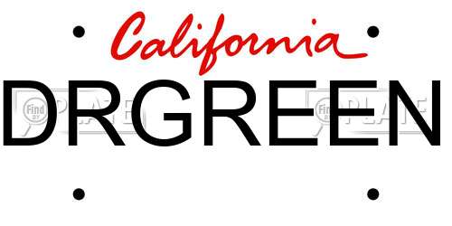 DRGREEN California License Plate