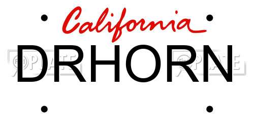 DRHORN California License Plate