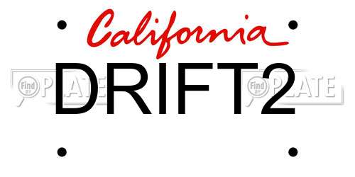 DRIFT2 California License Plate