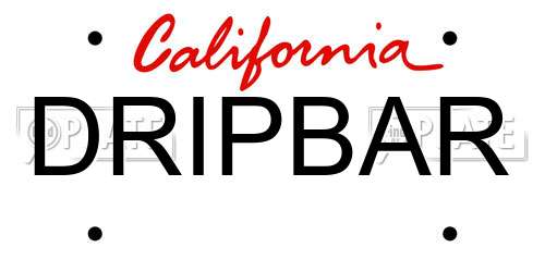 DRIPBAR California License Plate