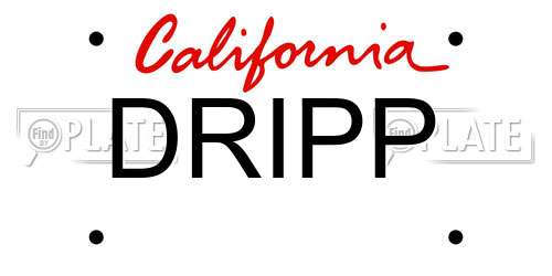 DRIPP California License Plate
