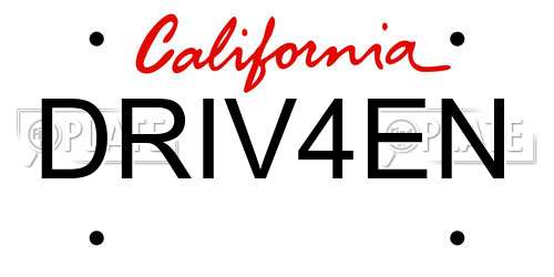 DRIV4EN California License Plate