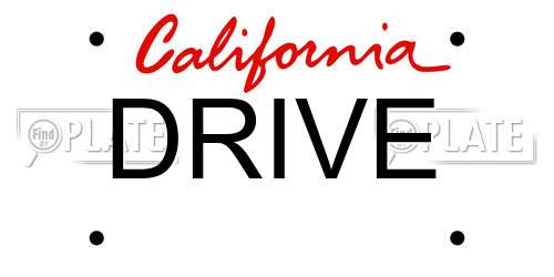 DRIVE California License Plate