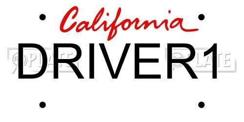 DRIVER1 California License Plate