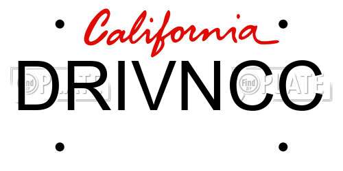 DRIVNCC California License Plate