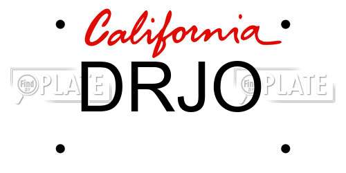 DRJO California License Plate