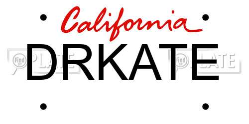 DRKATE California License Plate