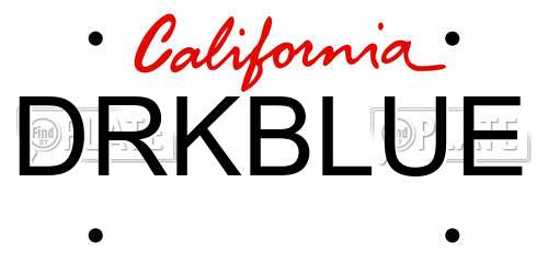 DRKBLUE California License Plate