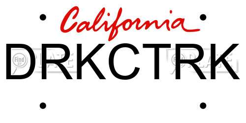 DRKCTRK California License Plate