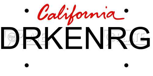 DRKENRG California License Plate