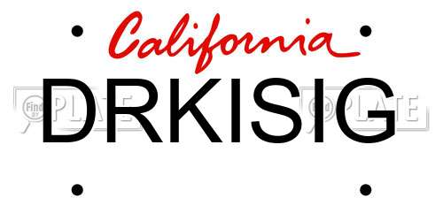 DRKISIG California License Plate