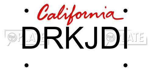 DRKJDI California License Plate