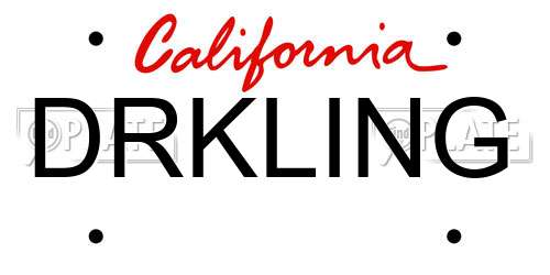 DRKLING California License Plate