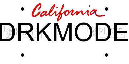 DRKMODE California License Plate