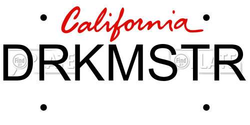DRKMSTR California License Plate