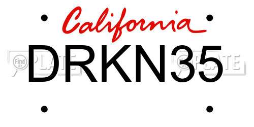 DRKN35 California License Plate