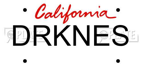 DRKNES California License Plate