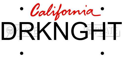 DRKNGHT California License Plate