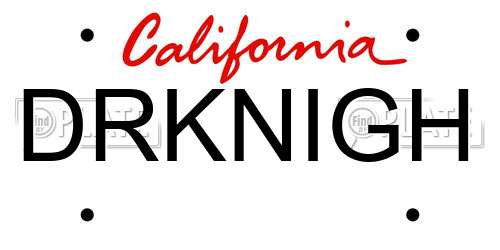 DRKNIGH California License Plate