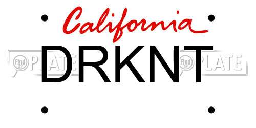 DRKNT California License Plate