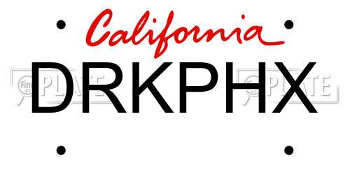 DRKPHX California License Plate