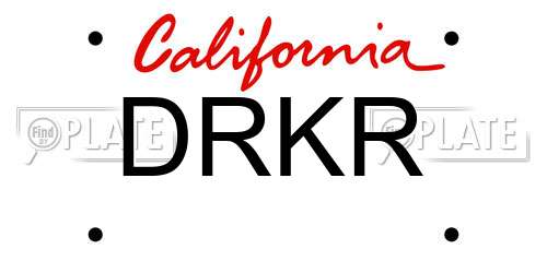 DRKR California License Plate