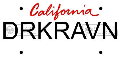 DRKRAVN California License Plate