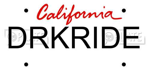 DRKRIDE California License Plate