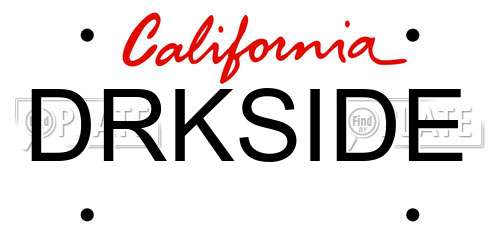 DRKSIDE California License Plate