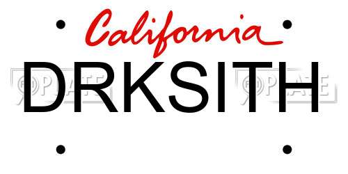 DRKSITH California License Plate