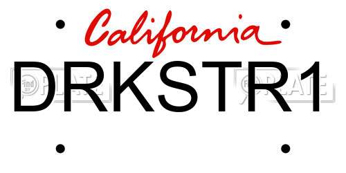 DRKSTR1 California License Plate
