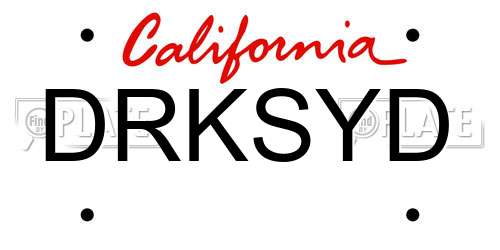 DRKSYD California License Plate