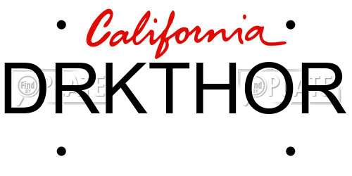 DRKTHOR California License Plate