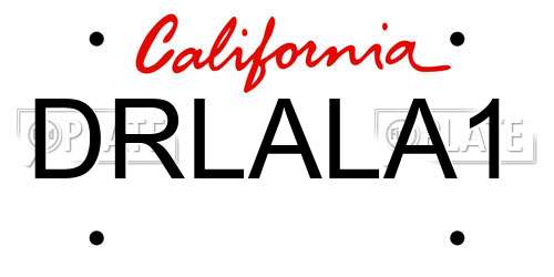 DRLALA1 California License Plate