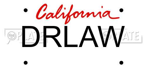 DRLAW California License Plate