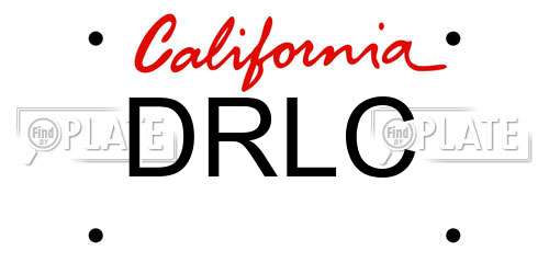 DRLC California License Plate