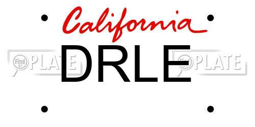 DRLE California License Plate
