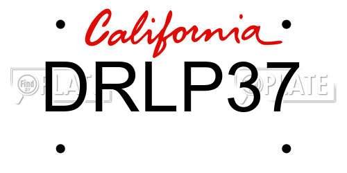 DRLP37 California License Plate