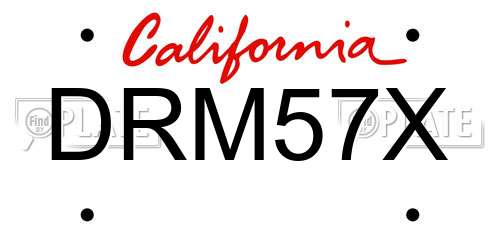 DRM57X California License Plate
