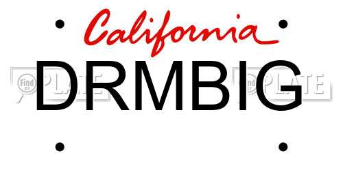DRMBIG California License Plate
