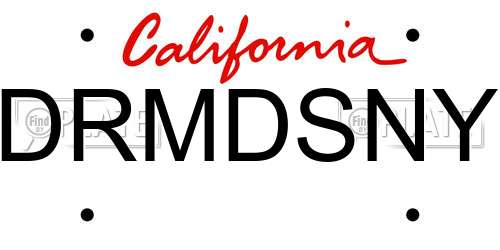 DRMDSNY California License Plate