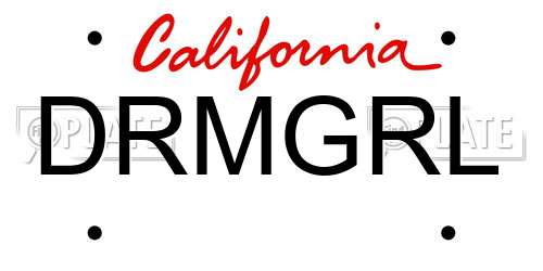 DRMGRL California License Plate