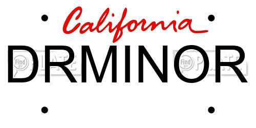DRMINOR California License Plate