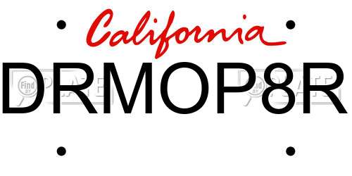 DRMOP8R California License Plate