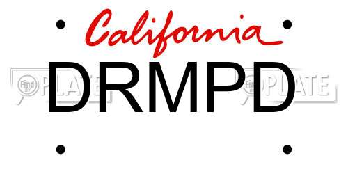 DRMPD California License Plate