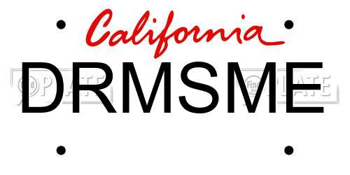 DRMSME California License Plate