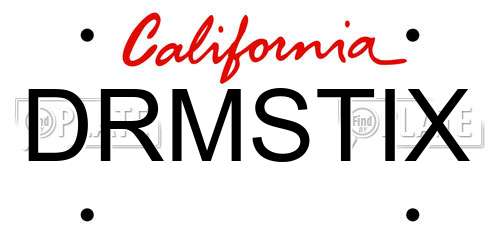 DRMSTIX California License Plate