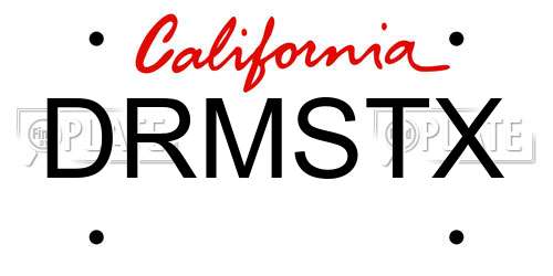 DRMSTX California License Plate