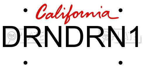 DRNDRN1 California License Plate
