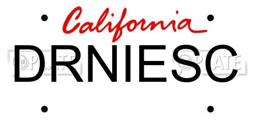 DRNIESC California License Plate
